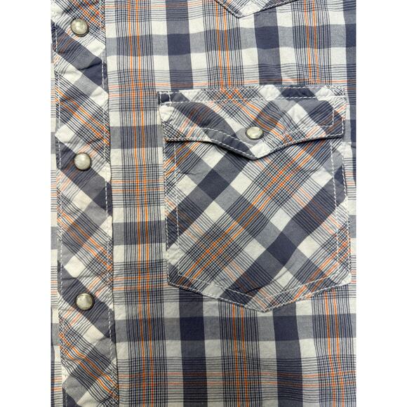 Wrangler 20X Competition Pearl Snap Long Sleeve Mens 2XL Western Gray/Orange - Picture 2 of 9